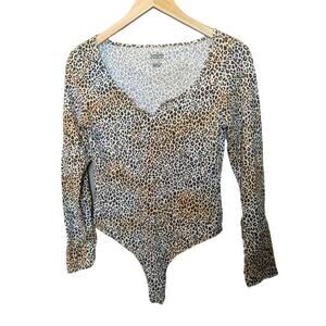 Victoria's Secret Pink Leopard Print Body Suit Athletic Sexy Date Night M